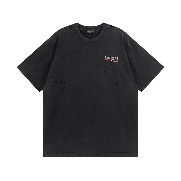 

blcg lencia 2023 summer new 250g 100% cotton fabric t-shirt men print color drop sleeve loose tshirts oversize 2023298, White;black