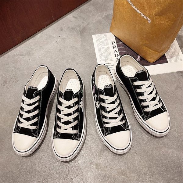 

dress shoes lowcut canvas shoe spring fashion trend allmatch sneakers black printing 230710