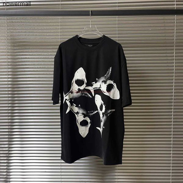 

craft amirly high designer short fashion loose clothing shark es sleeve tees street am special tshirt printing amies basic versatile tshirt, White;black