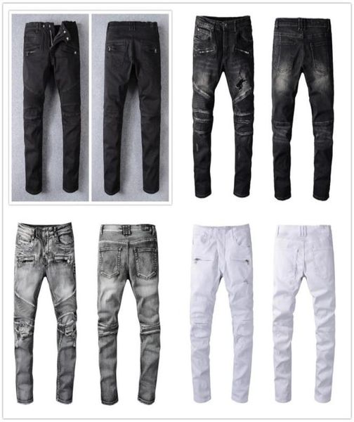 

2021 mens fashion skinny straight slim ripped jean elastic casual motorcycle biker stretch denim trouser classic 1091 pants jeans 8907190, Blue
