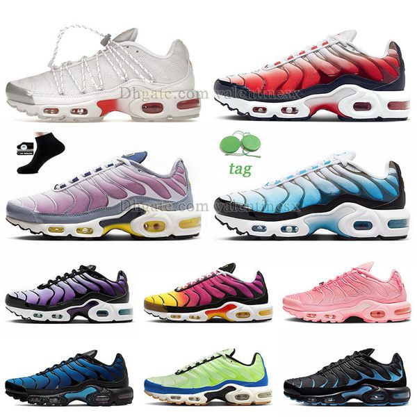 

2023 new tn running shoes plus tns trainers fire red utility utilyti utilite unity sliver metallic university ice blue requin berlin bleache