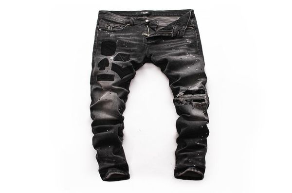

2020 jeans mens brand designer men denim jeans embroidery pants fashion clothes luxury ripped jeans mens pants6235570, Blue