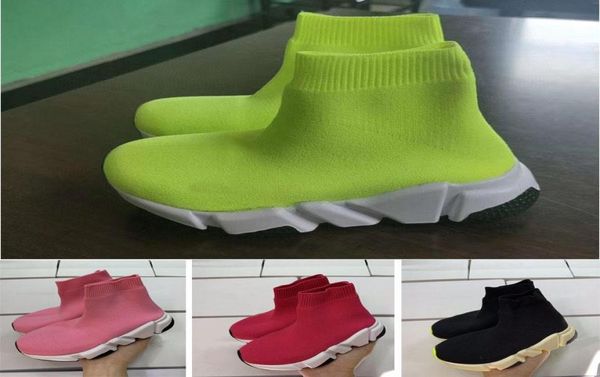 

2020 fashion speed trainer tripleblack city sock knit breathe sport sneaker girls boy youth kid children running shoes3202429, Black;red