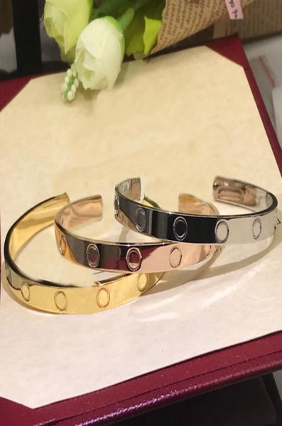 

fashion men women crystal cuff bracelet diamonds classic couple silver love bracelets designer jewelry gold half open cuffs bangle2739030, White