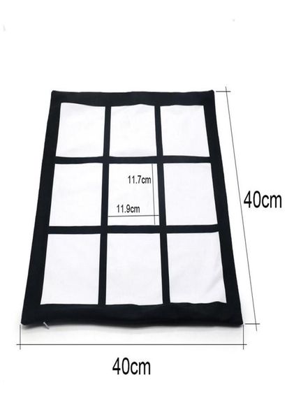 

4040cm blank sofa gridview back cushion cover polyester peach skin throw pillow sofa home decorative sublimation pillowcase cover9723948, Blue