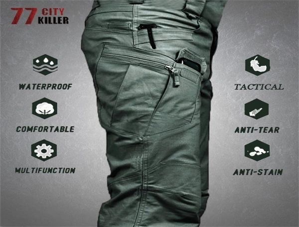 

men039s pants tactical cargo men outdoor waterproof swat combat military camouflage trousers casual multi pocket male work jogg4434946, Black