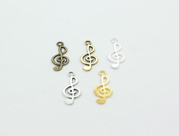 

100pcspack music note charms diy jewelry making pendant fit bracelets necklaces earrings handmade crafts silver bronze charm5884473, Bronze;silver