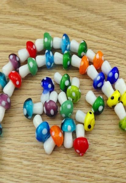 

fancy diy accessories glass beads loose pendants colorful cute mushroom for diy jewelry making1685759, Crystal