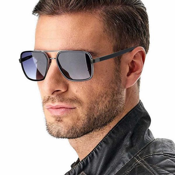 

95907 fashion large frame uv proof men's and women's square uv400 sunglasses, White;black