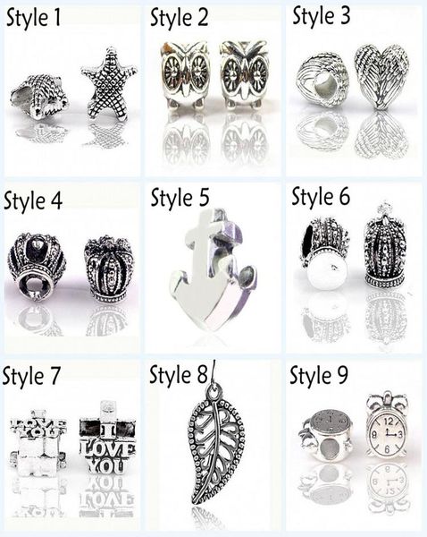 

hywo multitype selection 925 sterling silver beads watch love crown for women gift diy jewelry bracelet pendant bijoux femme whol4460952, Black