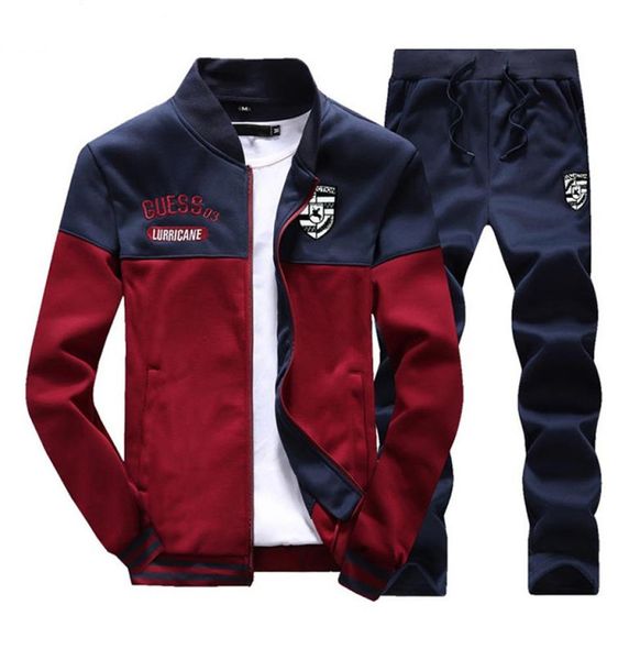 

brand new men sets fashion autumn spring sporting suit sweatshirt sweatpants 2 pieces mens clothing slim male tracksuit1915749, Gray