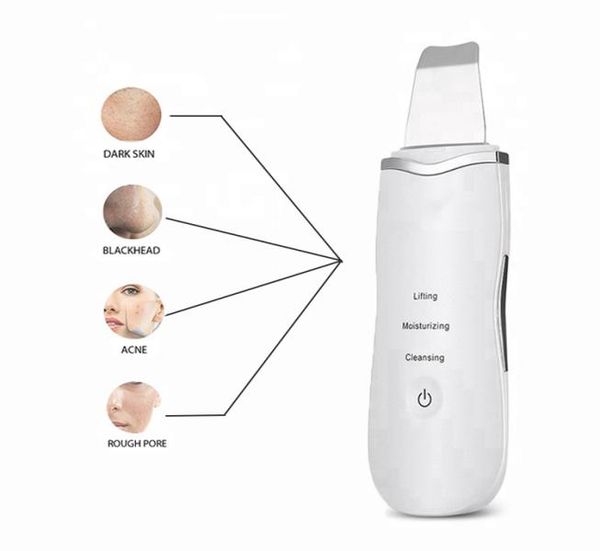 

new rechargeable ultra face skin scrubber facial cleaner peeling vibration blackhead removal exfoliating pore cleaner tools8941468, Black;white