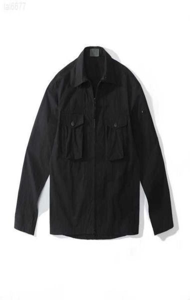 

men039s casual shirts spring and autumn 2021ss ghost piece overshirt cotton nylon tela mens street fashion shirt all black armb5842399, White;black