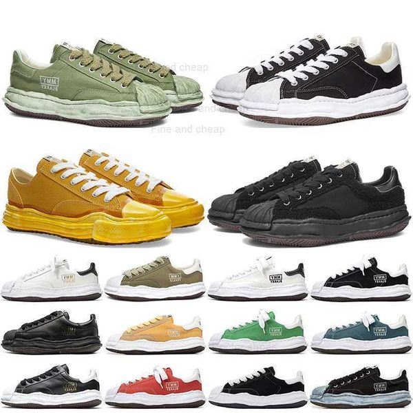

designer shoes maison mihara yasuhiro blakey og sole canvas low mmy men women green black white yellow bule mens trainers sports sneakers
