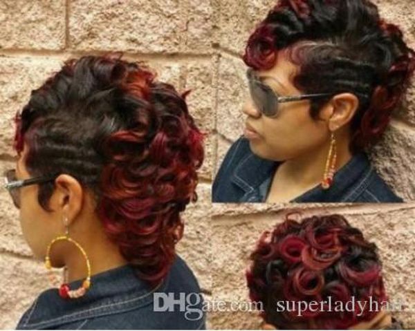 

fashion women039s short hair wig 99j synthetic wigs curly body wave women039s short hairpieces hair wigs hairpiece1933899, Black