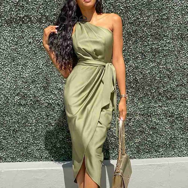 

urban dresses jocoo jolee elegant stain one shoulder green dress retro ruched bodycon dress lace up waist slim midi dress bandage party dres, White;black
