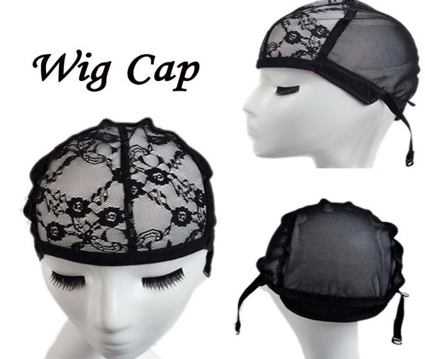 

adjustable lace wig cap for making wigs with adjustable strap on the back weaving cap size glueless wig caps hair net black6109601, Black;brown