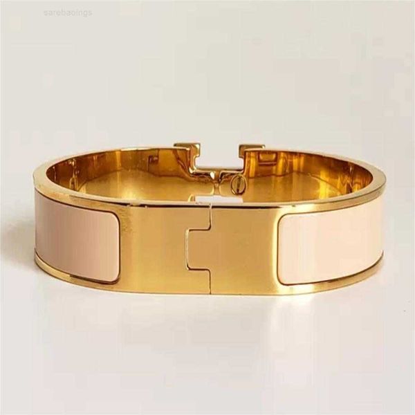 

bracelet luxury brand her max letter bangle luxury brand enamel bracelets designer for women men mans 18k stainless steel gold buckle bracel, Black