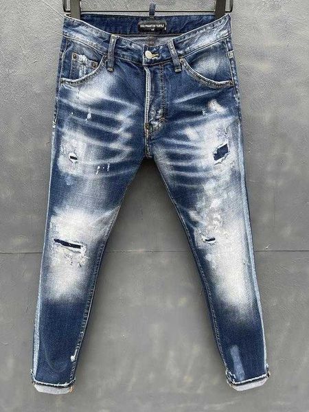 

design d2 dsq dsquare jeans phantom turtle classic fashion man jeans hip hop rock moto mens casual ripped jeans distressed skinny denim b wj, Blue