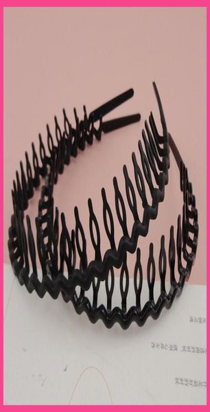 

10pcs shiny blackmatte black plain waved plastic comb hair headbands handmade women hair jewelryplastic hairbands with teeth2729974122528, Silver