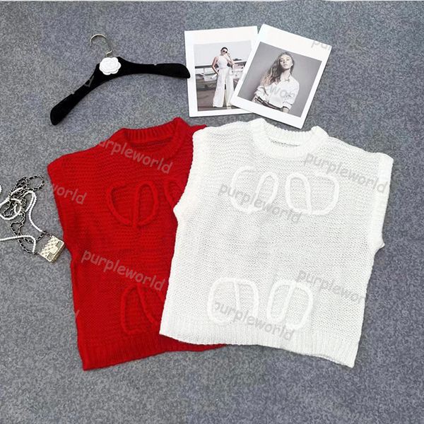 

designer hollow knit waistcoat summer holiday wide shoulder sleeveless knit womens beach street style tank casual party club top, White