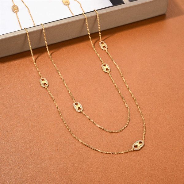 

ce arc de triomphe series hollowed out long necklaces small luxurious simple and elegant versatile necklace for women, Silver