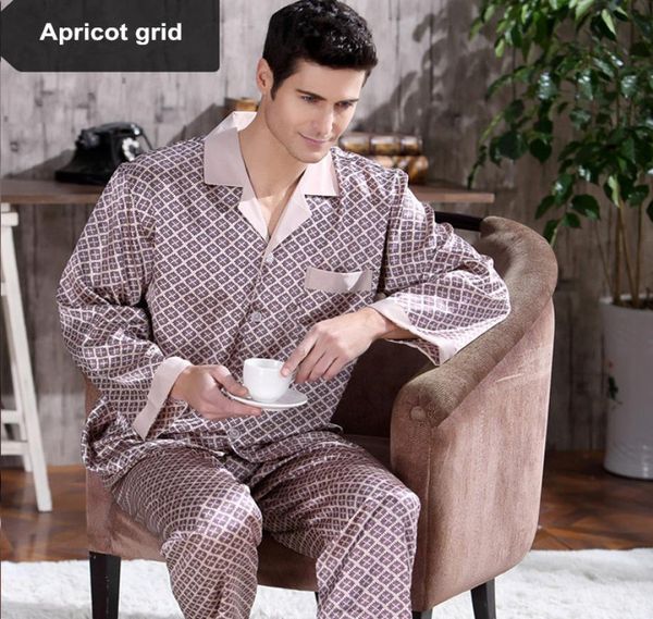 

spring mens stain pajama set pajamas men sleepwear modern style silk nightgown home male satin soft cozy for sleeping j1905213487134, White