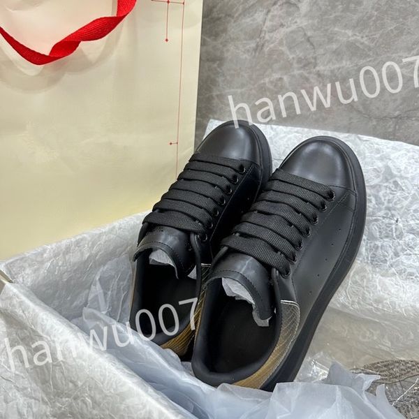 

new luxury sneakers designer casual shoes men shoe white calfskin flat classic fashion breathable trainer sneaker size 35-46 xsd230414, Black