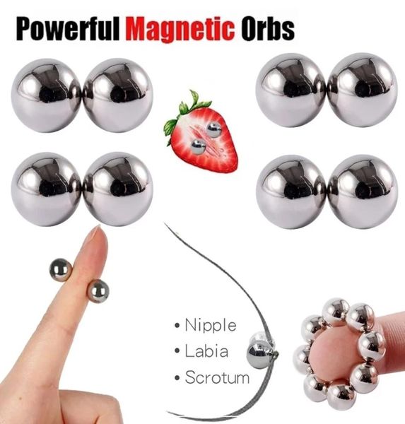 

non piercing powerful magnet nipple piercing women balls clamps strong magnetic clitoris body piercing for couple5920407, Silver