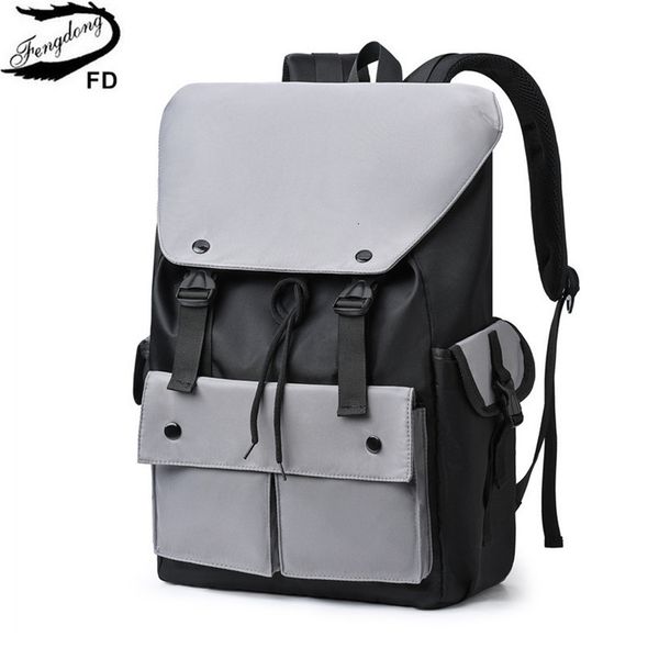 

school bags fengdong high school backpack for teenage boys cool schoolbag waterproof lightweight travel backpack college boy large bookbag 2