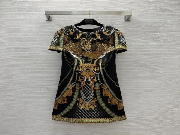 

designer dress 2023 spring summer o neck short sleeve fashion milan runway sundress brand same style dresses 021786274995, Black;pink