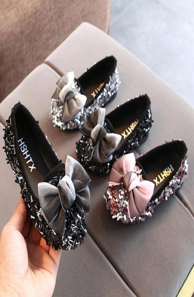 

kids shoes bowknot rhinestone leather shoes school girls dress sneakers spring wedding party dress for girls sandals 2ozr8040465, Black;grey