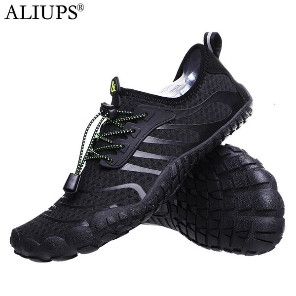 

water shoes aliups men aqua shoes water swimming shoes women sneakers barefoot beach sandals upstream quick-dry river sea diving gym 230710, Black