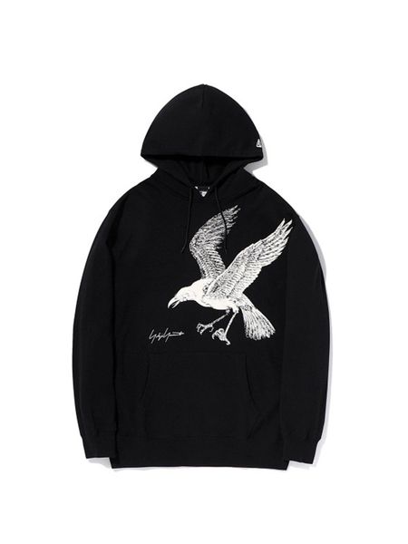 

men's hoodies sweatshirts crow print hoodie y2k clothes hoody 2023 in hoodies sweatshirts owens clothing pullover 230710, Black