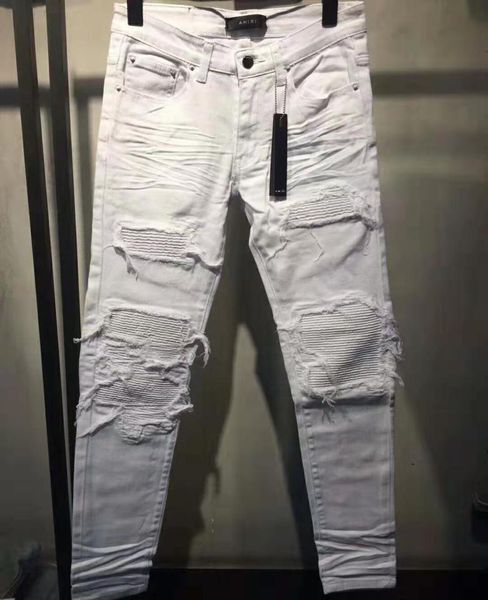 

designer men039s summer jeans lightweight jeans brand amlri pants casual classic straight denim designer jeans size 29407532736, Blue