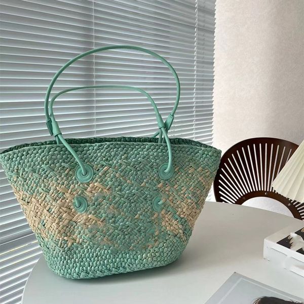 

weaving tote bag basket senior master pure hand weaving colorful handbag vacation party shopping bag lululeman womens regular large capacity