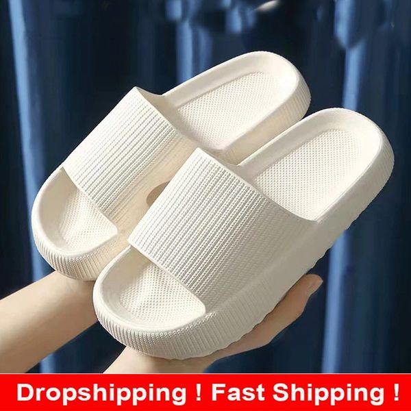 

slippers summer women thick platform bathroom home men soft sole eva indoor slides female sandals nonslip flip flops 230711, Black