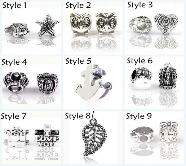 

hywo multitype selection 925 sterling silver beads watch love crown for women gift diy jewelry bracelet pendant bijoux femme whol4894755, Black