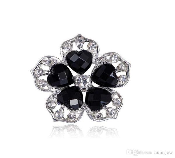 

pretty brooches for women retro style black big crystal brooch elegant black colored flower women brooch pins crystal rhinestone b1473943, Gray