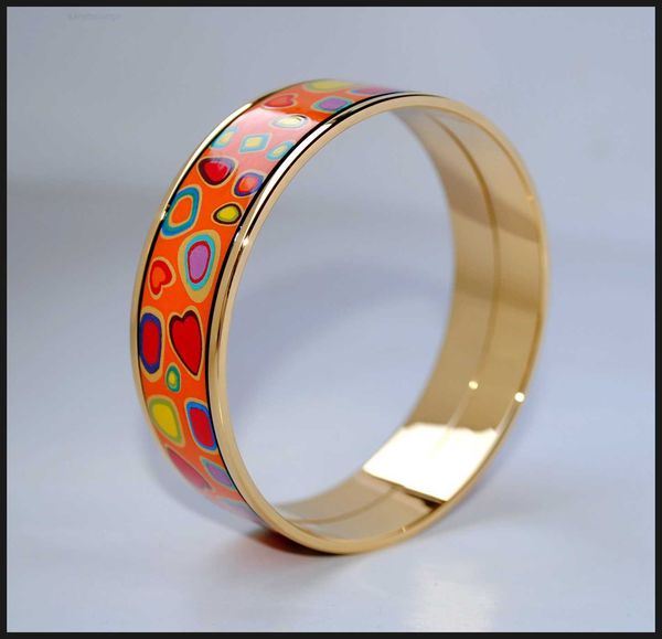 

luxury brand designer bracelet her max colorful stones series 18k goldplated enamel bangle bracelet for woman bracelets bangles width 20mm f, Black