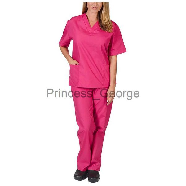 

others apparel pet grooming institution scrubs set spa uniforms vneck work clothes medical suits clothes scrubs pants x0711, Black;white