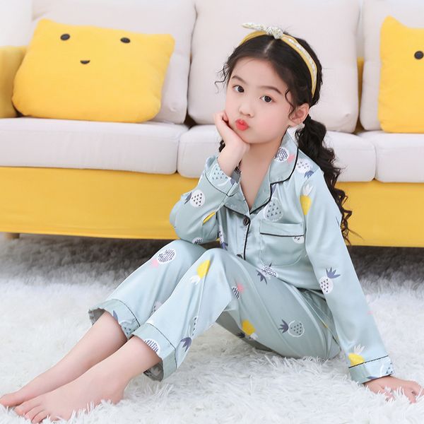 

pajamas wavmit 2023 autumn winter long sleeve kid sleepwear set silk boys pyjamas sets for kids home cloth girls 230711, Blue;red