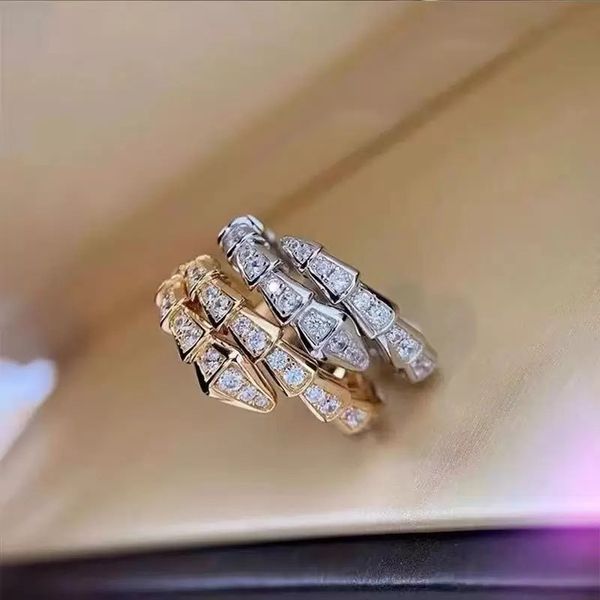 

ring designer for men and women with the same ring width and luxurious opening ring is not easy to deform lady agkistrodon polished bone is, Silver