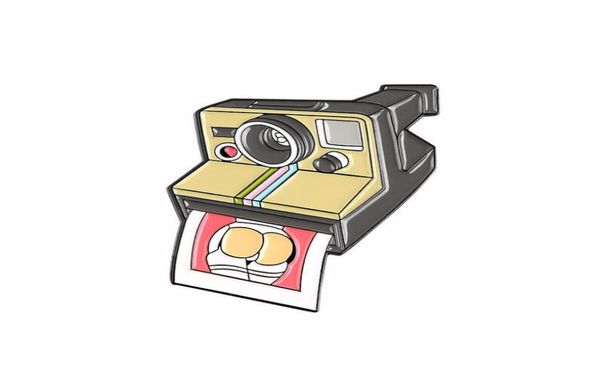 

europeanamerican style creative new cartoon camera pography strange pin badge brooch6087654, Gray