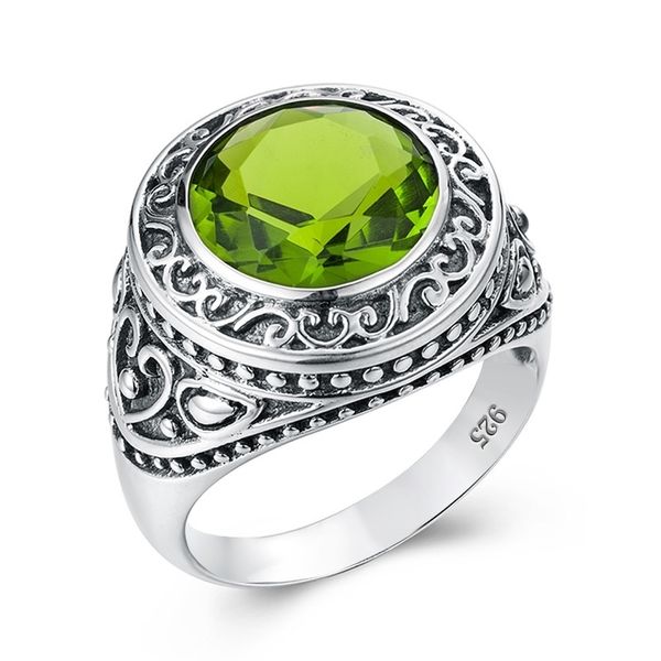 

with side stones peridot rings real sterling original silver 925 ring for women and men handmade vintage luxury brand fine jewelry 230710