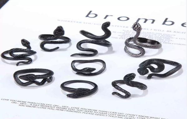 

designer ring vintage double head snake rings gothic personality men039s women opening design resizable punk hip hop rings jewe7161937, Silver