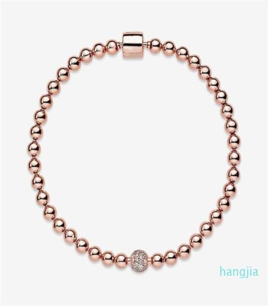 

beautiful women's beads pave 18k rose bracelet summer jewelry for 925 sterling silver hand chain beaded bracelets with ori1958674, Golden;silver