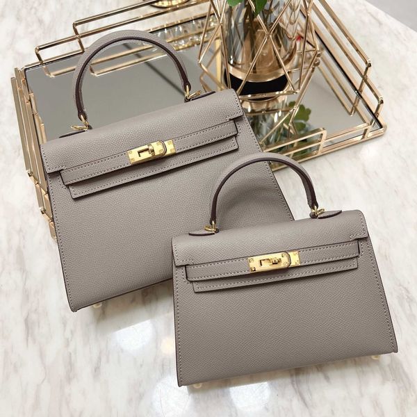 

designer hemrres tote bag women's leather second-generation kelys bag 2023 new mini portable palm print shoulder messenger