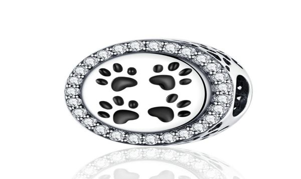 

vintage cute animal footprints charm bead fit bracelet christmas charms 100% real 925 sterling silver6221991, Bronze;silver