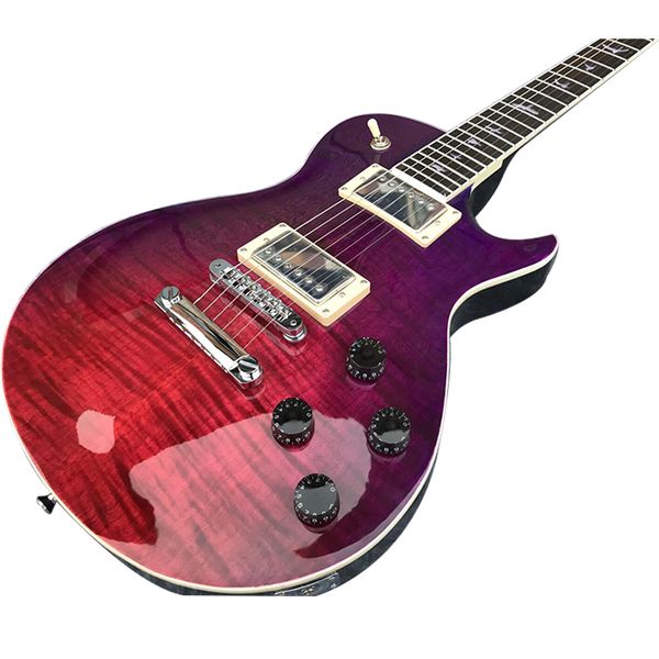 

special shape electric guitar 6-string red tiger pattern silver accessories top